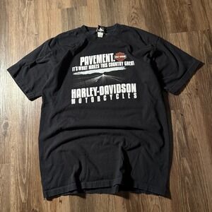 Vintage Harley Davidson Forman Stillwater OK Pavement T Shirt XL Motorcycle